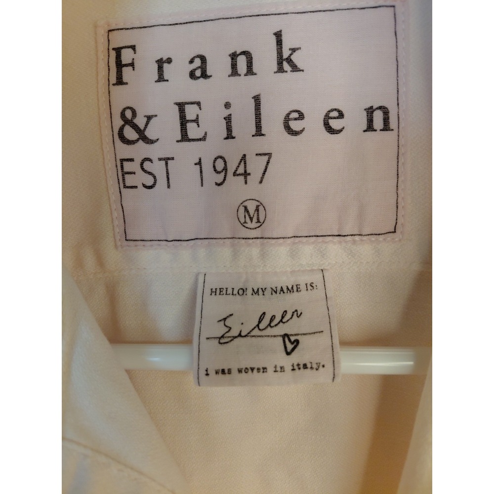 Frank & Eileen Sz M Pink Barry Button Down Boho Y2k Made In Italy Cotton - Picture 6 of 10
